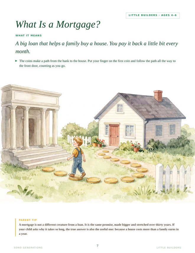 The What Is a Mortgage page from Little Builders
